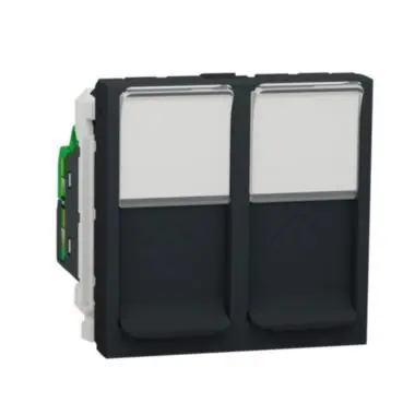 Unica - Zásuvka datová 2xRJ45 Kat.6 STP, 2M, Antracit *NU342654 Bezpečná Platba