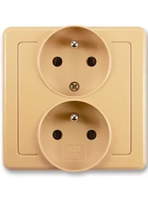 Odeslání Ihned Swing® 5512G-C02249 D1 zásuvka dvojnásobná polozapuštěná s ochrannými kolíky barva béžová *ABB