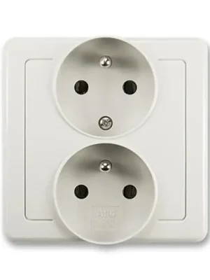 Swing® 5512G-C02249 S1 zásuvka dvojnásobná polozapuštěná s ochrannými kolíky barva světle šedá *ABB Levný