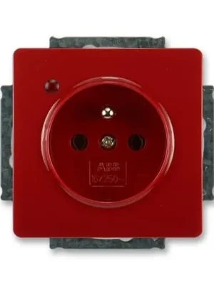 Swing® 5598G-A02349 R1 zásuvka jednonásobná, s ochranou před přepětím barva karmínová (RAL 3003) *ABB Akční Cena