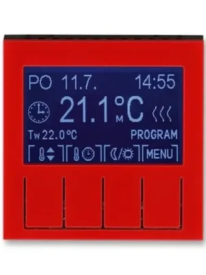 Levit® 3292H-A10301 65 termostat univerzální programovatelný (ovládací jednotka) barva červená / kouřová černá * ABB Časově Omezené