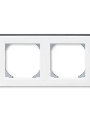 Levit® 3901H-A05520 62 rámeček dvojnásobný s otvorem 55x55 barva bílá / kouřová černá *ABB Hit Sezóny