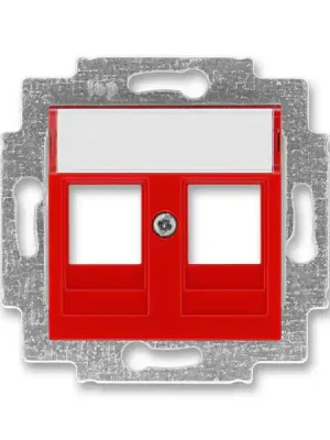 Originální Levit® 5014H-A01018 65 kryt zásuvky komunikační přímé (2x), s kovovým upevňovacím třmenem barva červená * ABB
