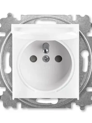 Koupit Online Levit® 5519H-A02397 03 zásuvka jednonásobná s ochr. kolíkem, s clonkami, s víčkem barva bílá / bílá * ABB