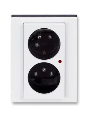Levit® 5593H-C02357 62 zásuvka dvojnásobná, s ochranou před přepětím barva bílá / kouřová černá * ABB Ověřený