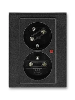 Levit®M 5593H-C02357 63 zásuvka dvojnásobná, s ochranou před přepětím barva onyx / kouřová černá ABB Zlevněný