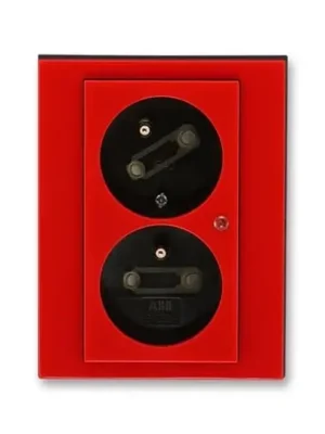 Must-Have Levit® 5593H-C02357 65 zásuvka dvojnásobná, s ochranou před přepětím barva červená / kouřová černá * ABB