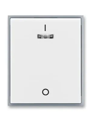 Element® 3558E-A00933 04 kryt jednoduchý s potiskem a čirým průzorem (pro spínače řaz. 3S) barva bílá / ledová šedá ABB Top Prodej