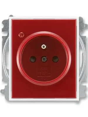 Nejlepší Volba Element® 5599E-A02357 13 zásuvka jednonásobná s clon., s ochranou před přepětím, bezšroub. sv.barva karmínová / bílá ABB