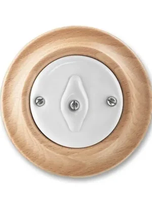 Decento® 3560K-C06345 50 přepínač střídavý, otočný barva bílá (porcelán) / přírodní buk ABB Kup Teď