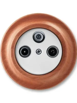 Horká Nabídka Decento® 5011K-C00403 52 zásuvka televizní, rozhlasová a satelitní, koncová barva bílá (porcelán) / třešeň ABB