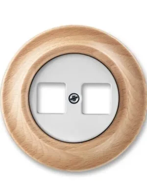 Nová Kolekce Decento® 5014K-C01018 50 zásuvka komunikační dvojnásobná barva bílá (porcelán) / přírodní buk ABB