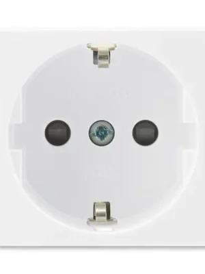 Cenová Bomba Zásuvka 45x45 s ochrannými kontakty (schuko), s clonkami *5525N-C03357 B bílá (RAL 9010) ABB