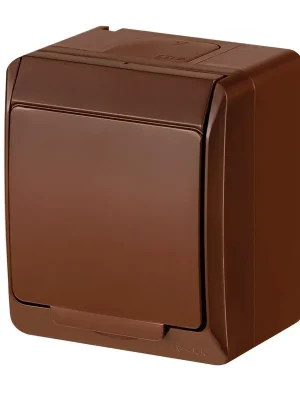 GALATEA *5324-06 IP44 Zásuvka 2P+PE SCHUKO (hnědá). Levný