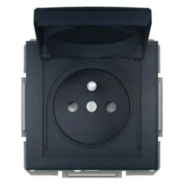 Tovární Cena Asfora - Zásuvka 2P+PE 250V 16A, clonky, IP44, antracit *EPH2800671 Schneider electric