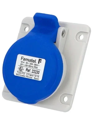 Ověřený Zásuvka vestavná 23230 IP44/230V/16A/3P 6h, šikmá 10° - SpeedPRO Famatel