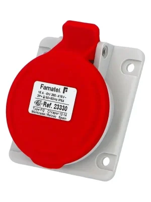 Víkendová Akce Zásuvka vestavná 23330 IP44/400V/16A/4P 6h, šikmá 10° - SpeedPRO Famatel