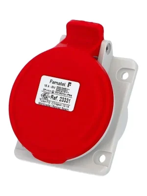 Tovární Cena Zásuvka vestavná 23331 IP44/400V/16A/5P 6h, šikmá 10° - SpeedPRO Famatel