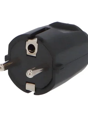 Výprodej Vidlice 1105-N IP20/230V/16A - domovní, PVC, černá Famatel