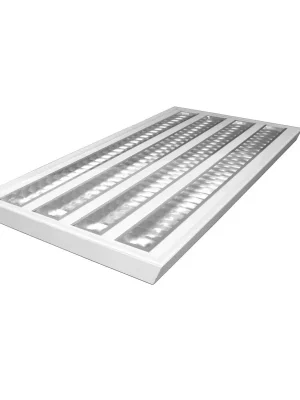 MODUS CR10000, IP65, vestavné do rastru 600, obdélník D, čirý kryt + 4x mřížka Al MAT, antibakteriální povrchová úprava, LED 840 Časově Omezené