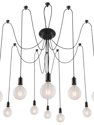 Závěsné svítidlo Rabalux Caspar 2224 10xE27 60W IP20 matná černá Aktuální