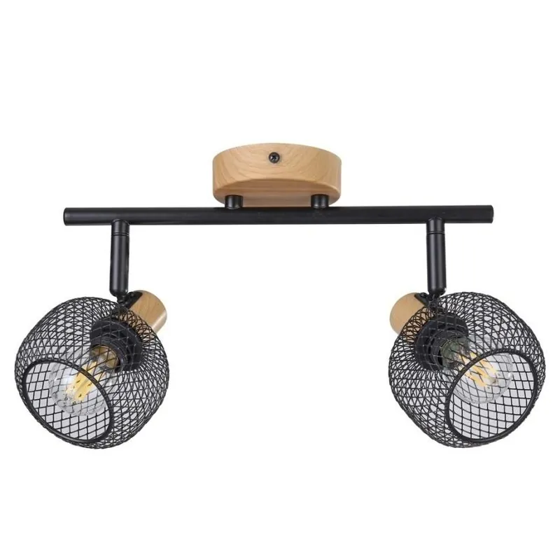 Horká Nabídka Bodové svítidlo Rabalux Grendel 3128 2xE14 40W IP20 buk/matná černá