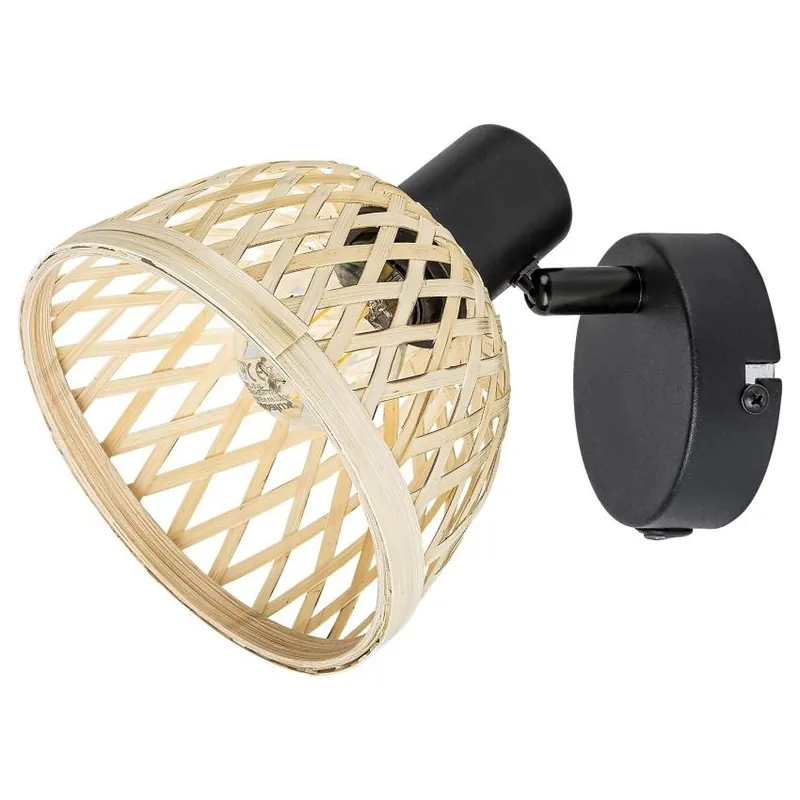 Bodové svítidlo Rabalux Rattan 3133 1xE14 40W IP20 matná černá Víkendová Akce