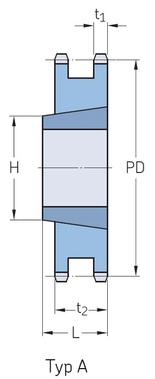 Akce Řetězové kolo SKF PHS 08B-2TBH16 Taper Lock - kalené zuby