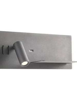 Tovární Cena Nástěnné bodové svítidlo UNILUX REDO BROOK LED 8W+LED 3W 3000K USB CRI 90 černá pravá 01-3316