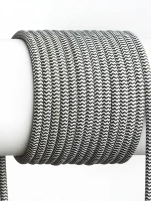 Nová Kolekce RENDL KABEL FIT TEXTILNÍ 3X0,75 1BM ČERNÁ/BÍLÁ R12216