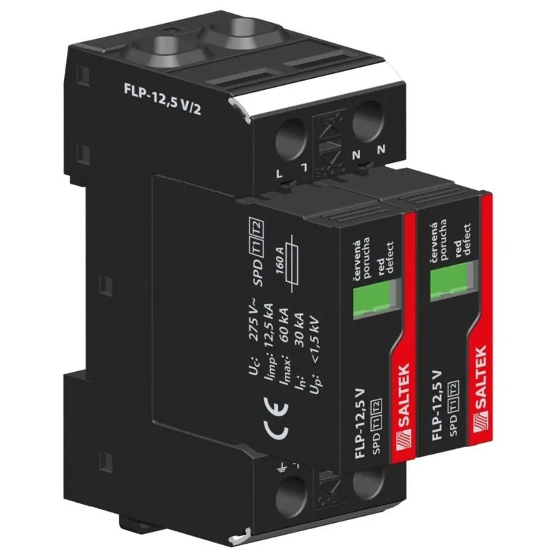 Sleva SALTEK SVODIČ FLP-12,5 V/2 TYP 1+2 12,5KA/30KA 230VAC 2PÓL