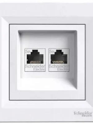 Omezená Nabídka Datová zásuvka Schneider Electric Asfora 2x RJ45, cat5e UTP, EPH4400121, bílá