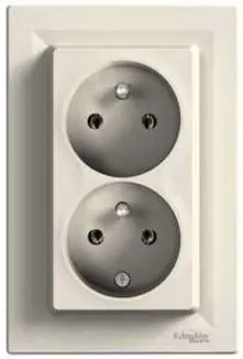 Cenový Hit Dvojzásuvka Schneider Electric Asfora 2x(2P+PE), EPH9800123, 16A, krémová