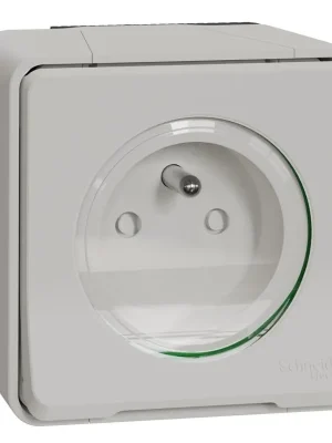 Zásuvka 2P+PE s clonkami Schneider Electric Mureva MUR39030, 16A, bezšroubový, IP55, komplet, polar Nízká Cena