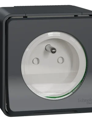 Nejprodávanější Zásuvka 2P+PE s clonkami Schneider Electric Mureva MUR35031, 16A, bezšroubový, IP55, komplet, antracit