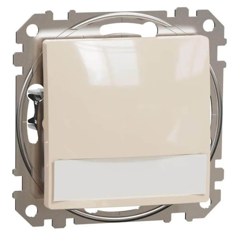 Odeslání Ihned Spínač s orientační kontrolkou a popisovým polem Schneider Electric Sedna Design řazení 1/0 So, SDD112143L, 12V, béžová