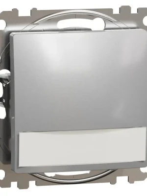 Spínač s orientační kontrolkou a popisovým polem Schneider Electric Sedna Design řazení 1/0 So, SDD113143L, 12V, aluminium Aktuální