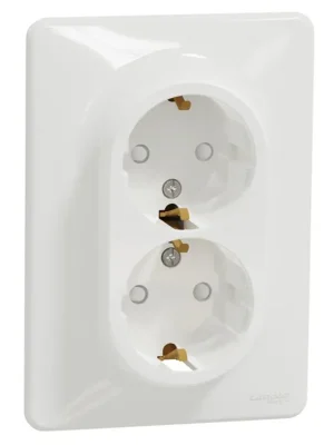Novinka Zásuvka dvojnásobná Schneider Electric Sedna Design SDD311221, 230V, 16A, Schuko, bílá