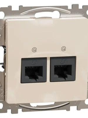 Rychlé Dodání Datová zásuvka Schneider Electric Sedna Design 2xRJ45 kat.5e UTP, SDD112452 béžová