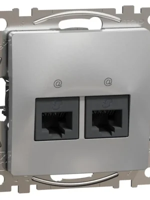 Datová zásuvka Schneider Electric Sedna Design 2xRJ45 kat.6 UTP, SDD113462 aluminium Značkový