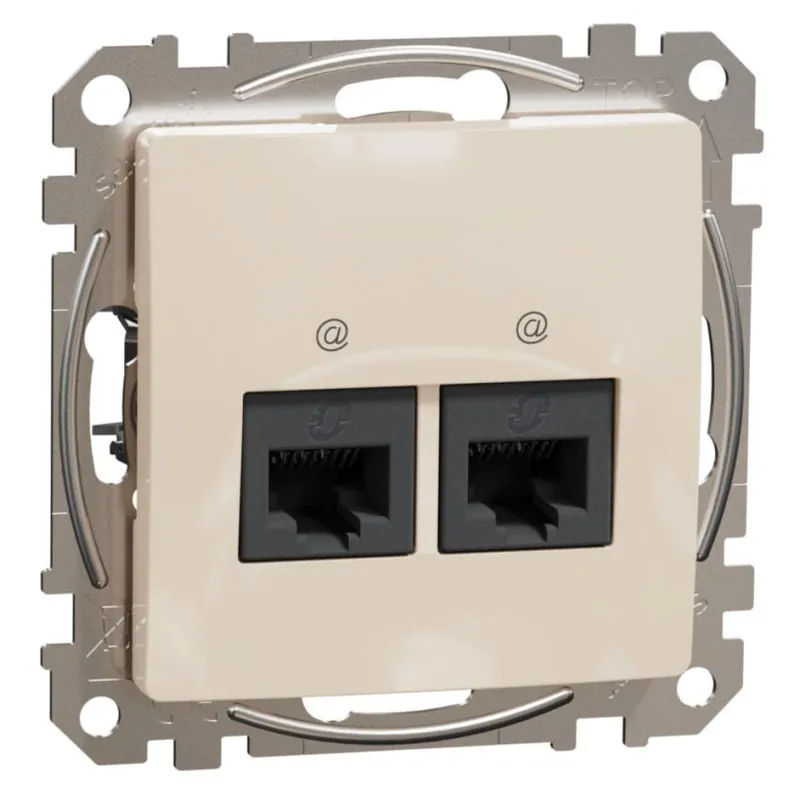 Datová zásuvka Schneider Electric Sedna Design 2xRJ45 kat.6 UTP, SDD112462 béžová Víkendová Akce