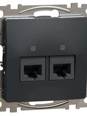 Datová zásuvka Schneider Electric Sedna Design 2xRJ45 kat.5e UTP, SDD114452 antracit Omezená Nabídka