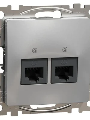 Zlevněný Datová zásuvka Schneider Electric Sedna Design 2xRJ45 kat.5e UTP, SDD113452 aluminium
