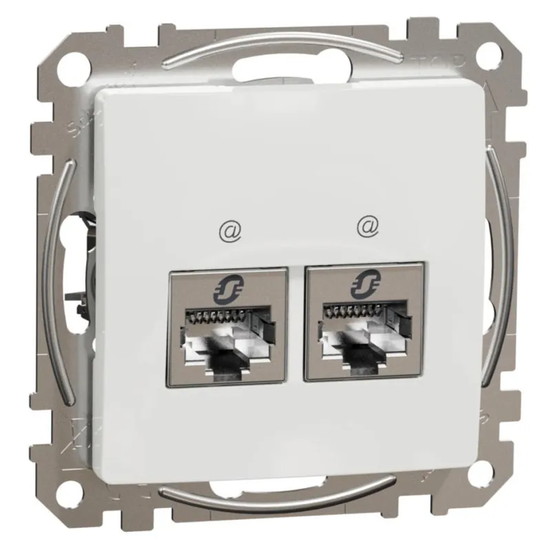 Datová zásuvka Schneider Electric Sedna Design 2xRJ45 kat.6 STP, SDD111462S bílá Značkový