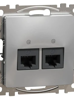 Datová zásuvka Schneider Electric Sedna Design 2xRJ45 kat.6a UTP, SDD113467 aluminium Akční Cena