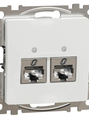 Datová zásuvka Schneider Electric Sedna Design 2xRJ45 kat.6a STP, SDD111467S bílá Nová Kolekce