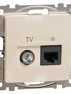 Cenově Výhodný Datová zásuvka Schneider Electric Sedna Design RJ45 kat.6 UTP+TV individuální, SDD112469T béžová