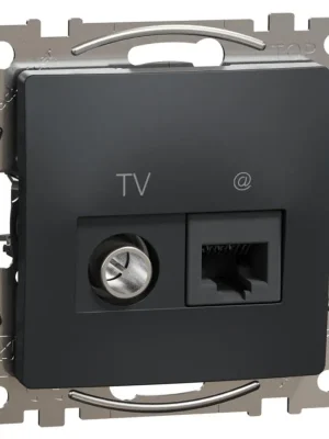 Datová zásuvka Schneider Electric Sedna Design RJ45 kat.6 UTP+TV individuální, SDD114469T antracit Sleva