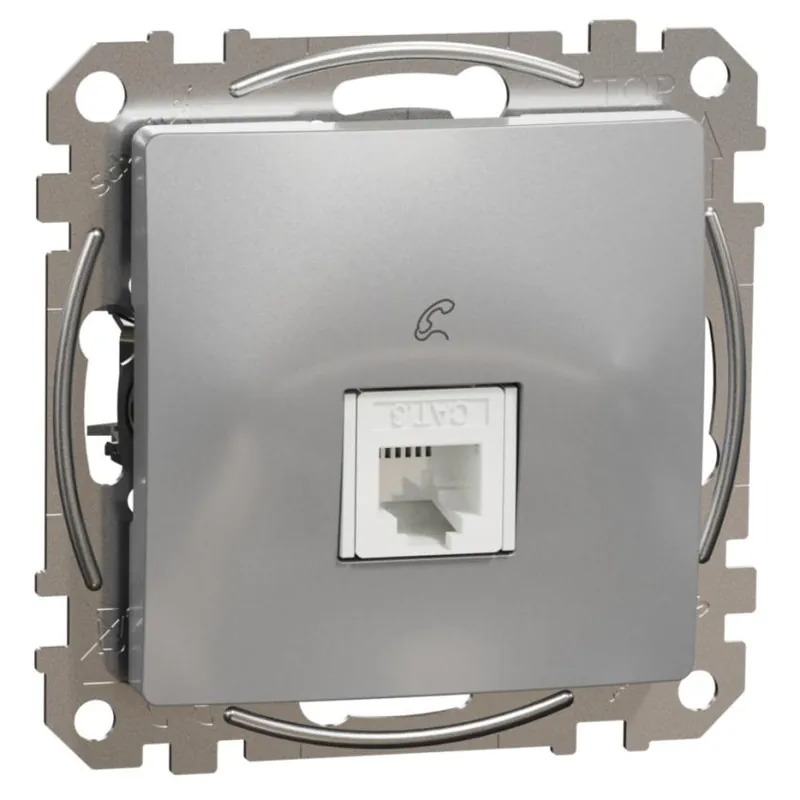 Telefonní zásuvka Schneider Electric Sedna Design 1xRJ11, SDD113491 aluminium Ověřený
