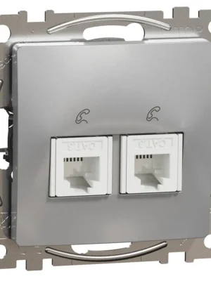 Koupit Online Telefonní zásuvka Schneider Electric Sedna Design 2xRJ11, SDD113492 aluminium